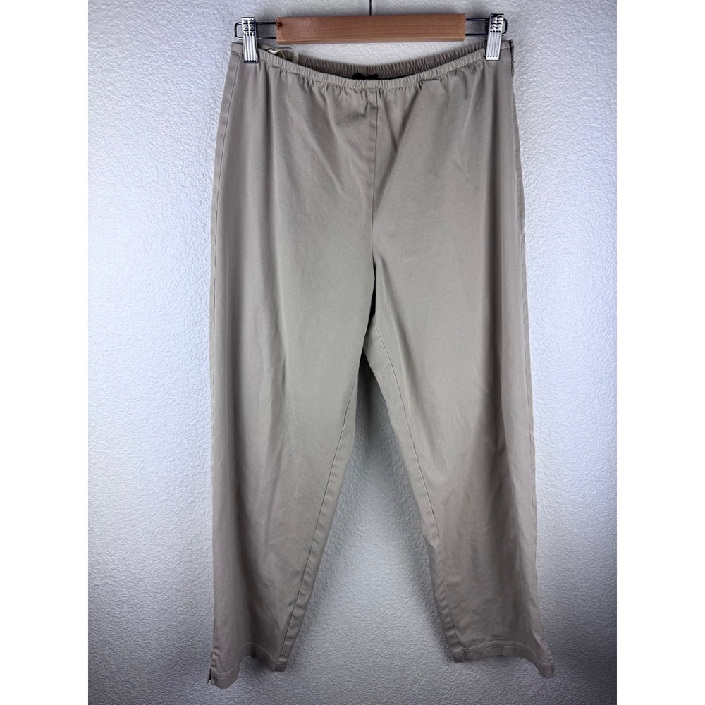 Eileen Fisher Beige‎ Cropped Pants Size S Preppy Casual Travel Lightweight